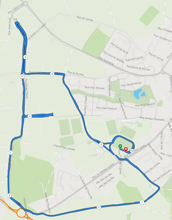 Plan du parcours du 10 km de Guichen